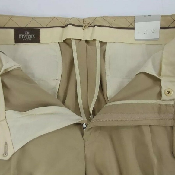 Riviera Sport Sir Gawain Mens Tan 50% Rayon Pants - Picture 3 of 8